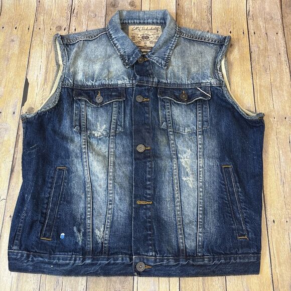 Cult Of Individuality Jean Vest XXL 2XL Distressed - Picture 1 of 10